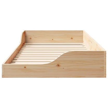 vidaXL Bed Frame Brown 75 x 190 cm Solid Pine Wood