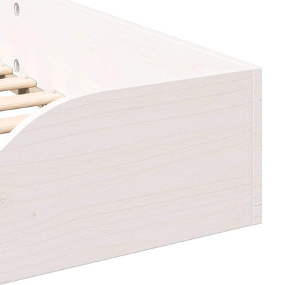 vidaXL Bed Frame White 75 x 190 cm Solid Pine Wood