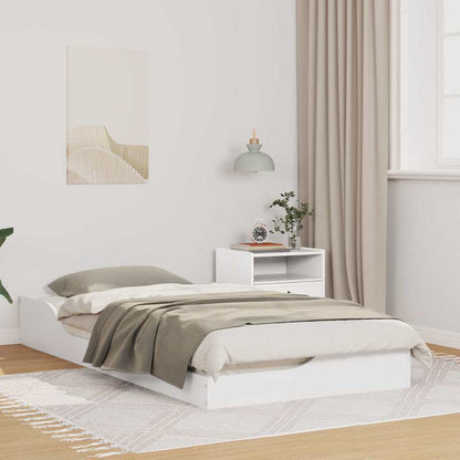 vidaXL Bed Frame White 75 x 190 cm Solid Pine Wood