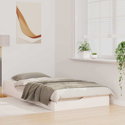 vidaXL Bed Frame White 75 x 190 cm Solid Pine Wood