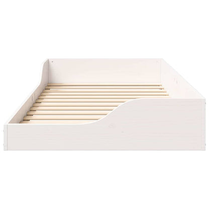 vidaXL Bed Frame White 75 x 190 cm Solid Pine Wood