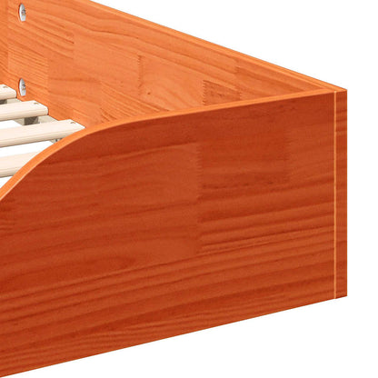 vidaXL Bed Frame Wax Brown 75 x 190 cm Solid Pine Wood