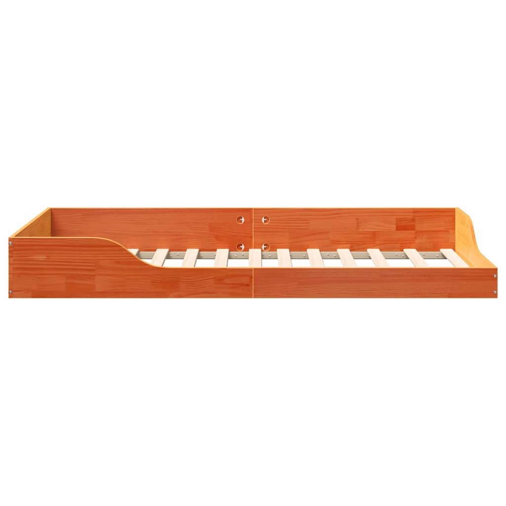 vidaXL Bed Frame Wax Brown 75 x 190 cm Solid Pine Wood
