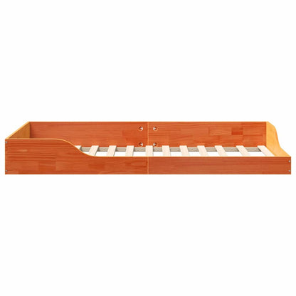 vidaXL Bed Frame Wax Brown 75 x 190 cm Solid Pine Wood