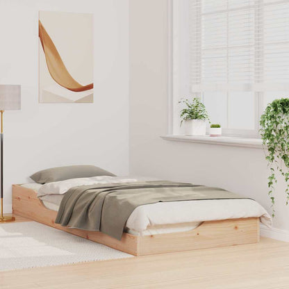 vidaXL Bed Frame Brown 80 x 210 cm Solid Pine Wood
