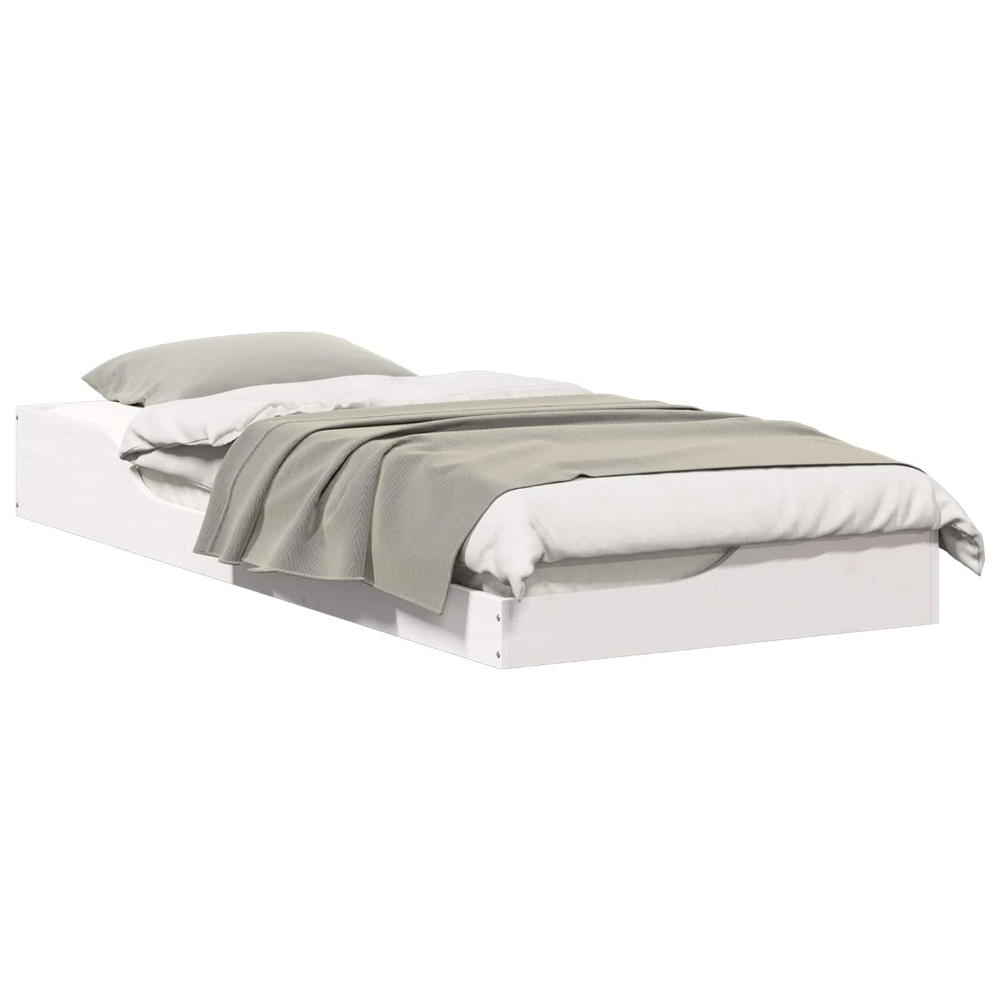 vidaXL Bed Frame White 80 x 210 cm Solid Pine Wood