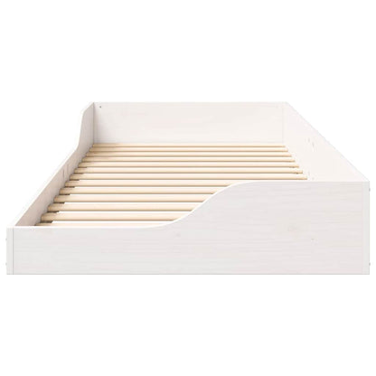 vidaXL Bed Frame White 80 x 210 cm Solid Pine Wood