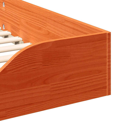 vidaXL Bed Frame Wax Brown 80 x 210 cm Solid Pine Wood