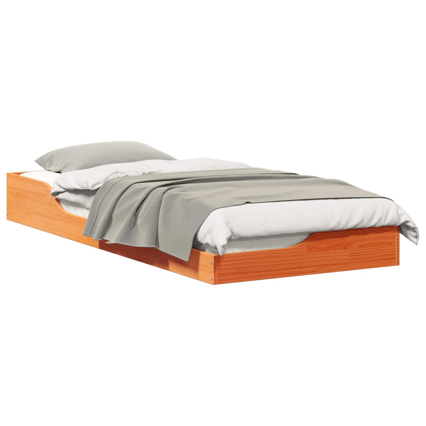 vidaXL Bed Frame Wax Brown 80 x 210 cm Solid Pine Wood