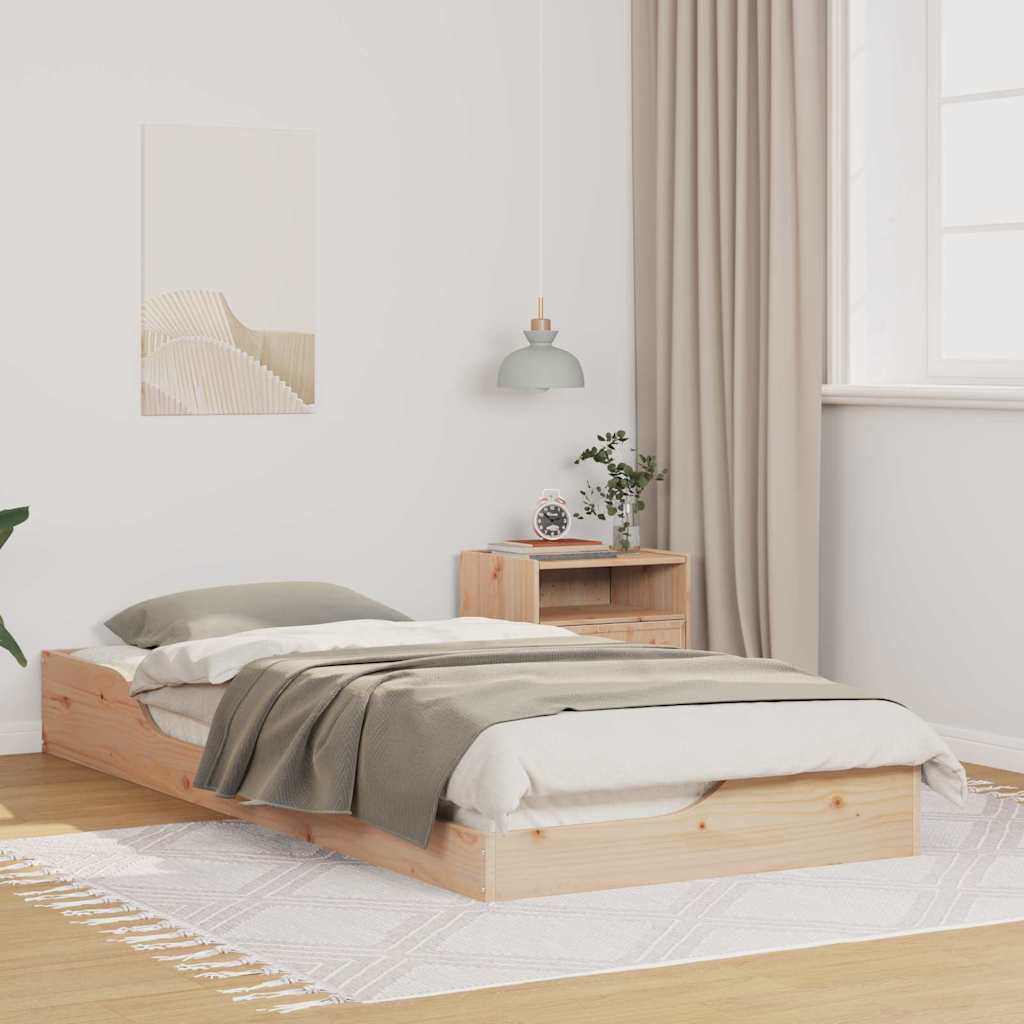 vidaXL Bed Frame Brown 90 x 210 cm Solid Pine Wood