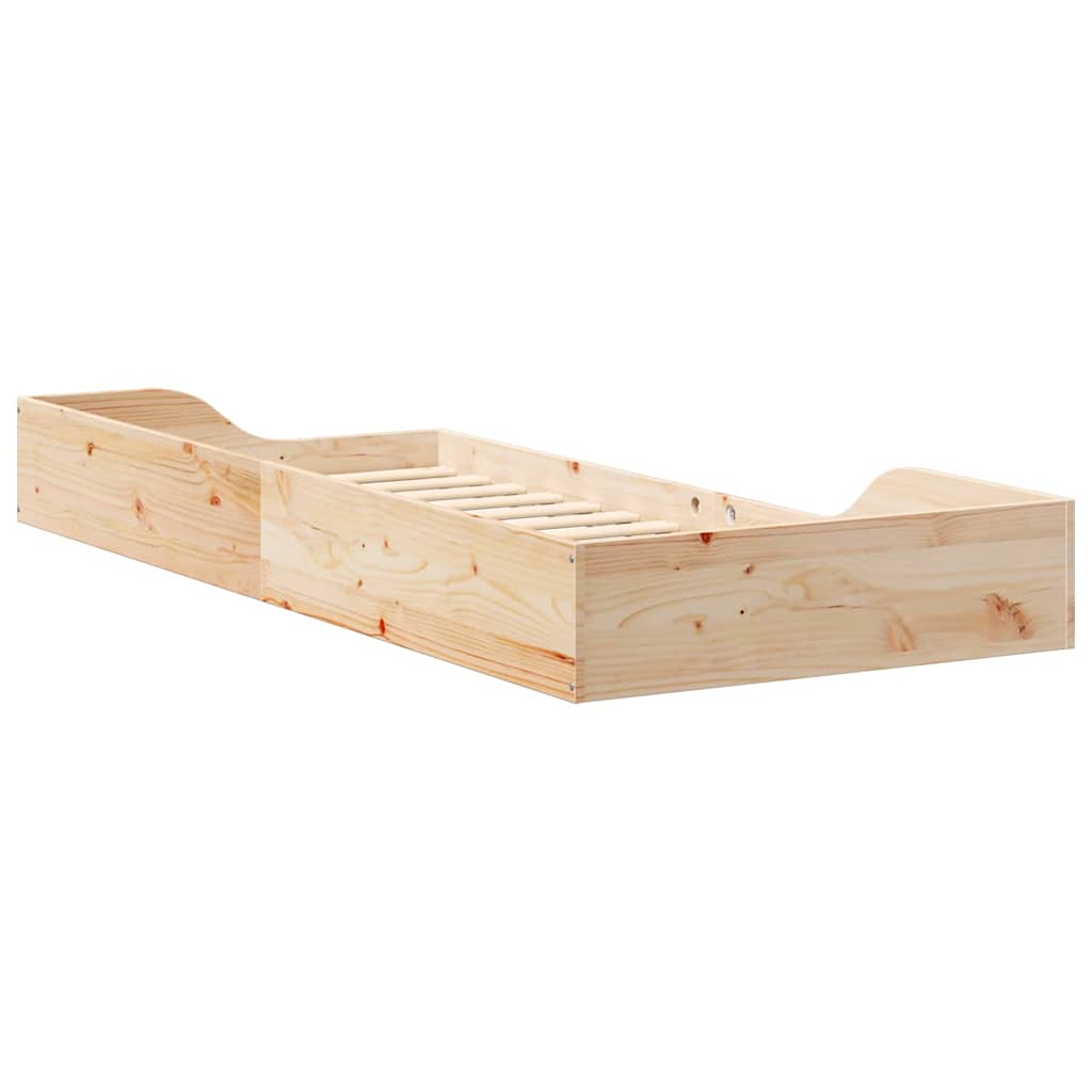 vidaXL Bed Frame Brown 90 x 210 cm Solid Pine Wood