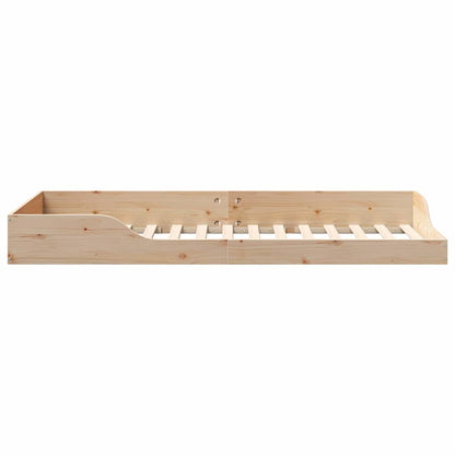 vidaXL Bed Frame Brown 90 x 210 cm Solid Pine Wood
