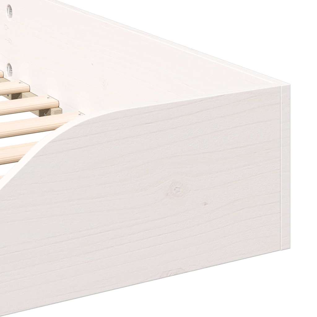 vidaXL Bed Frame White 90 x 210 cm Solid Pine Wood