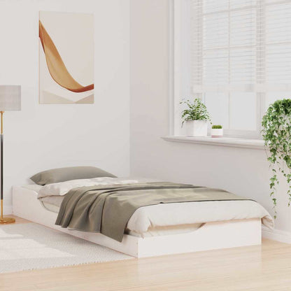 vidaXL Bed Frame White 90 x 210 cm Solid Pine Wood
