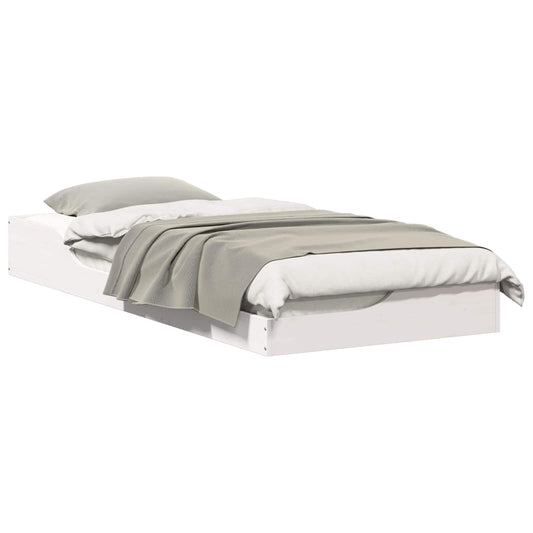 vidaXL Bed Frame White 90 x 210 cm Solid Pine Wood
