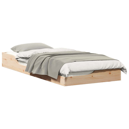 vidaXL Bed Frame Brown 100 x 210 cm Solid Pine Wood