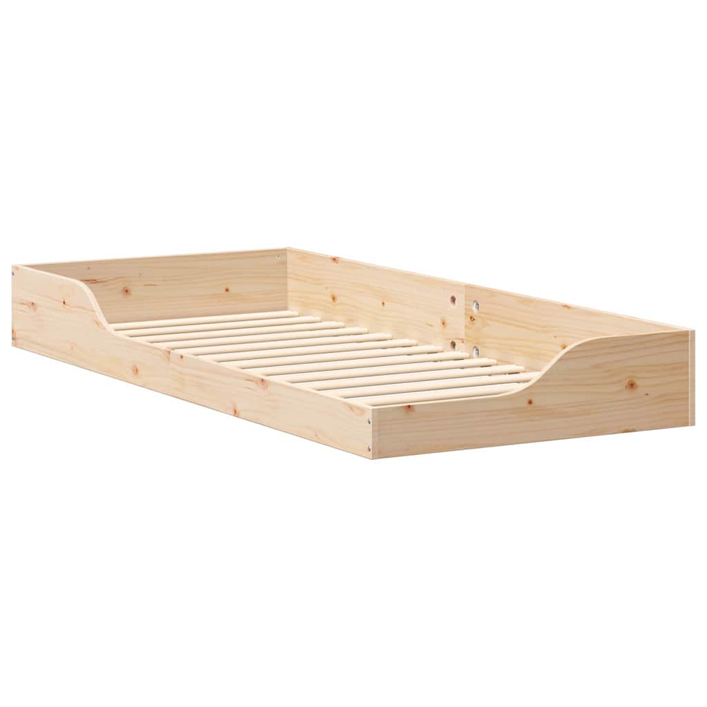 vidaXL Bed Frame Brown 100 x 210 cm Solid Pine Wood