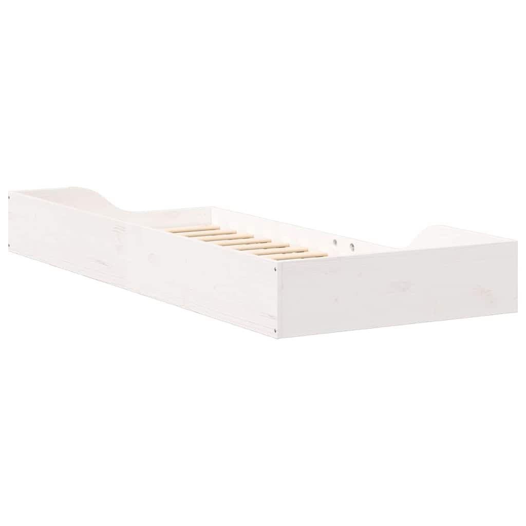 vidaXL Bed Frame White 100 x 210 cm Solid Pine Wood