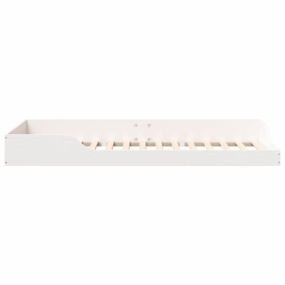 vidaXL Bed Frame White 100 x 210 cm Solid Pine Wood