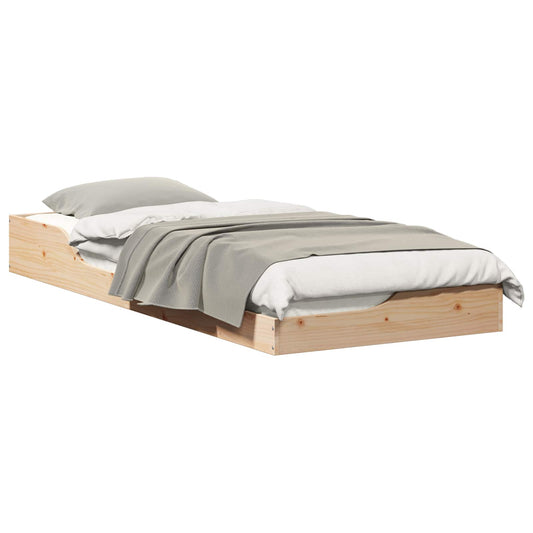 vidaXL Bed Frame Brown 80 x 220 cm Solid Pine Wood