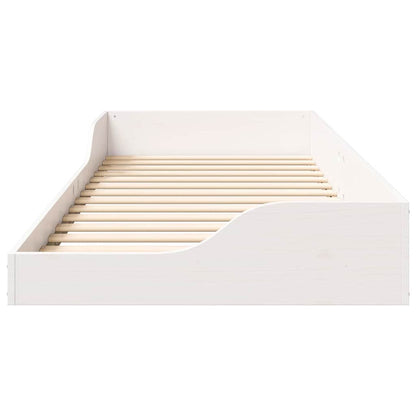 vidaXL Bed Frame White 80 x 220 cm Solid Pine Wood