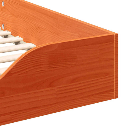 vidaXL Bed Frame Wax Brown 80 x 220 cm Solid Pine Wood