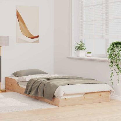 vidaXL Bed Frame Brown 90 x 220 cm Solid Pine Wood