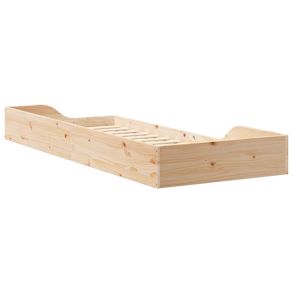 vidaXL Bed Frame Brown 90 x 220 cm Solid Pine Wood