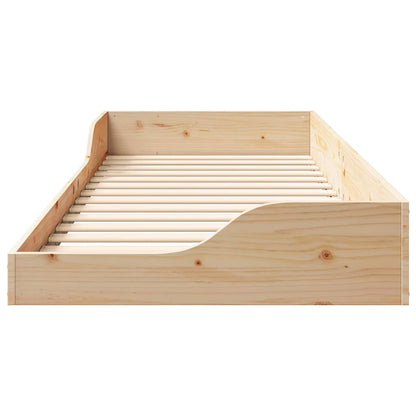 vidaXL Bed Frame Brown 90 x 220 cm Solid Pine Wood