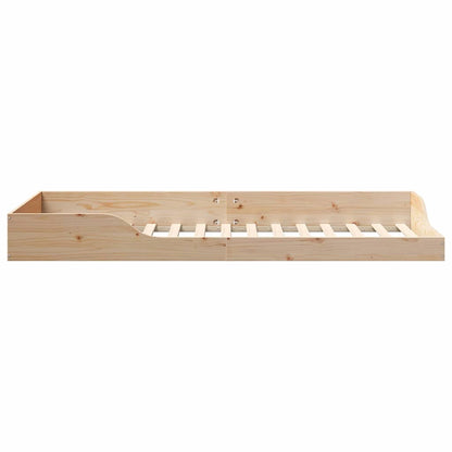 vidaXL Bed Frame Brown 90 x 220 cm Solid Pine Wood
