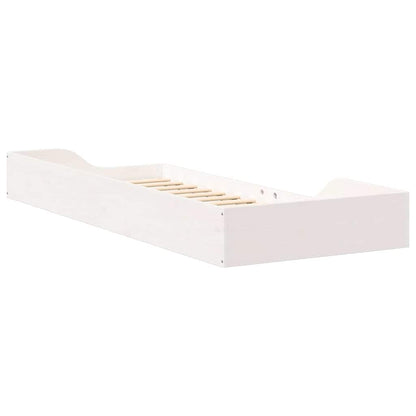vidaXL Bed Frame White 90 x 220 cm Solid Pine Wood