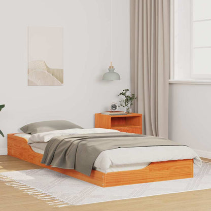 vidaXL Bed Frame Wax Brown 90 x 220 cm Solid Pine Wood