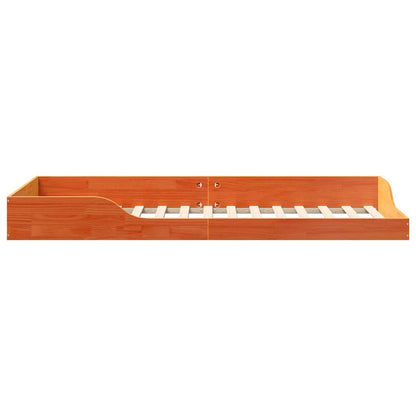 vidaXL Bed Frame Wax Brown 90 x 220 cm Solid Pine Wood