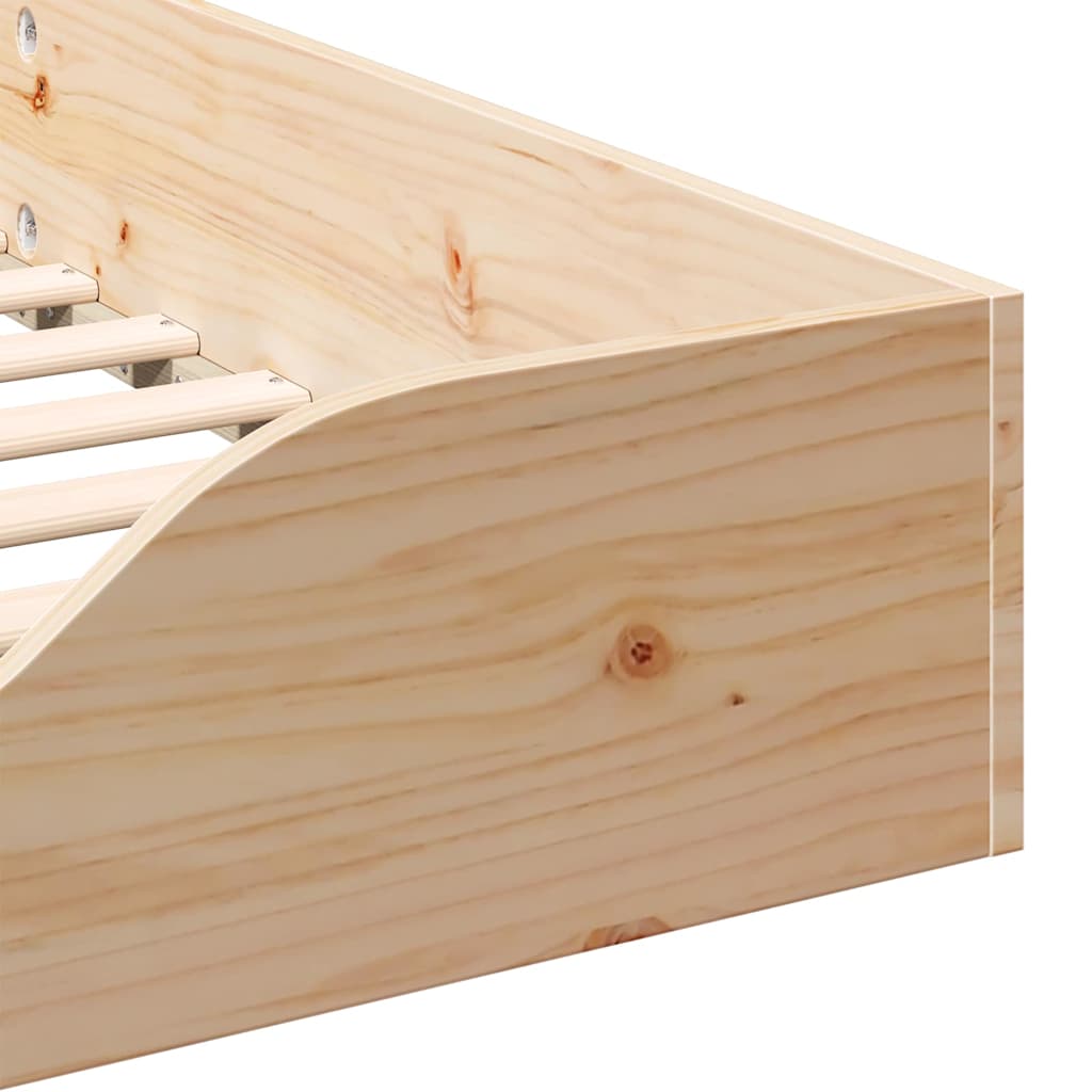 vidaXL Bed Frame Brown 100 x 220 cm Solid Pine Wood