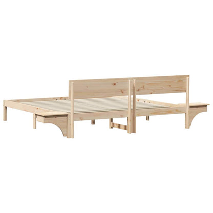 vidaXL Bed Frame with Headboard Brown 180 x 200 cm Solid Pine Wood