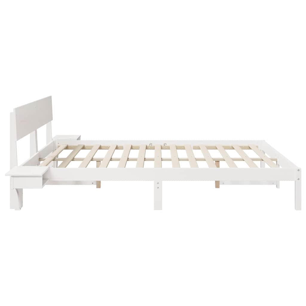 vidaXL Bed Frame with Headboard White 180 x 200 cm Solid Pine Wood