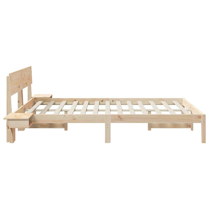 vidaXL Bed Frame with Headboard Brown 150 x 200 cm Solid Pine Wood