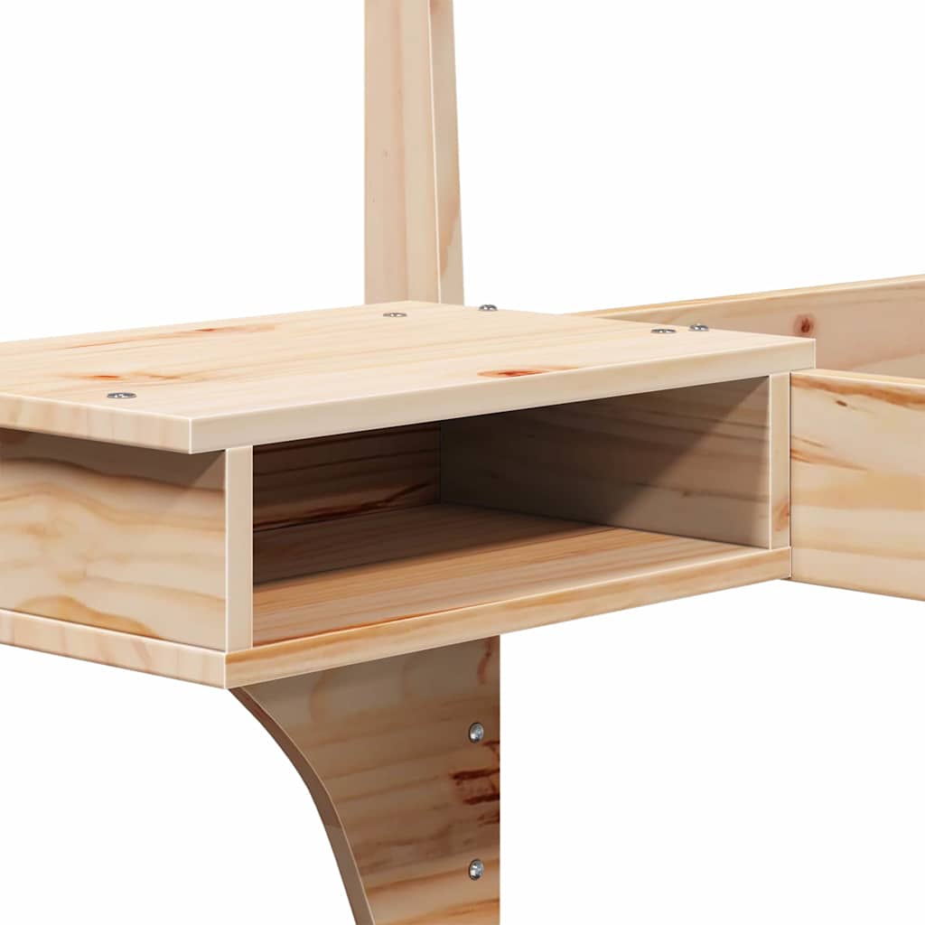 vidaXL Bed Frame with Headboard Brown 90 x 200 cm Solid Pine Wood