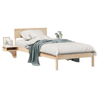 vidaXL Bed Frame with Headboard Brown 80 x 200 cm Solid Pine Wood