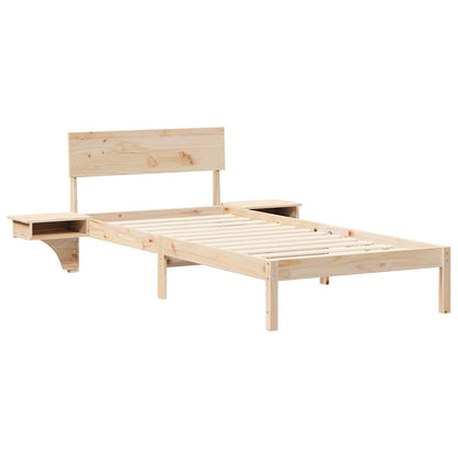 vidaXL Bed Frame with Headboard Brown 80 x 200 cm Solid Pine Wood