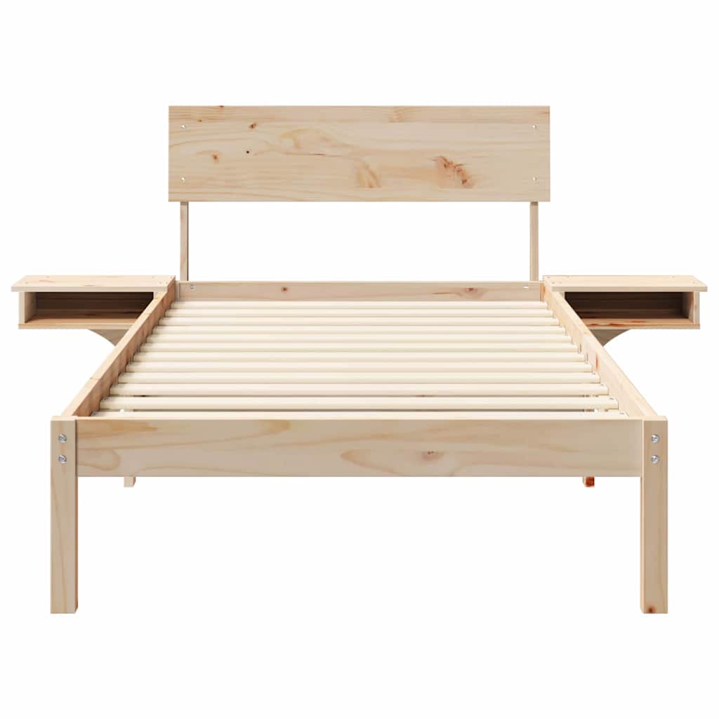 vidaXL Bed Frame with Headboard Brown 80 x 200 cm Solid Pine Wood