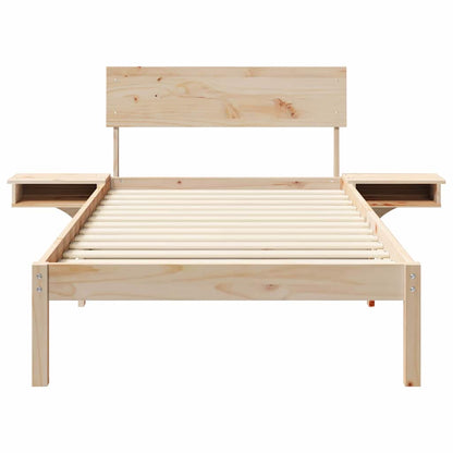 vidaXL Bed Frame with Headboard Brown 80 x 200 cm Solid Pine Wood