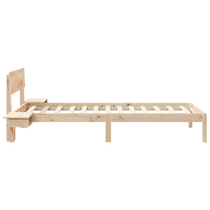 vidaXL Bed Frame with Headboard Brown 80 x 200 cm Solid Pine Wood