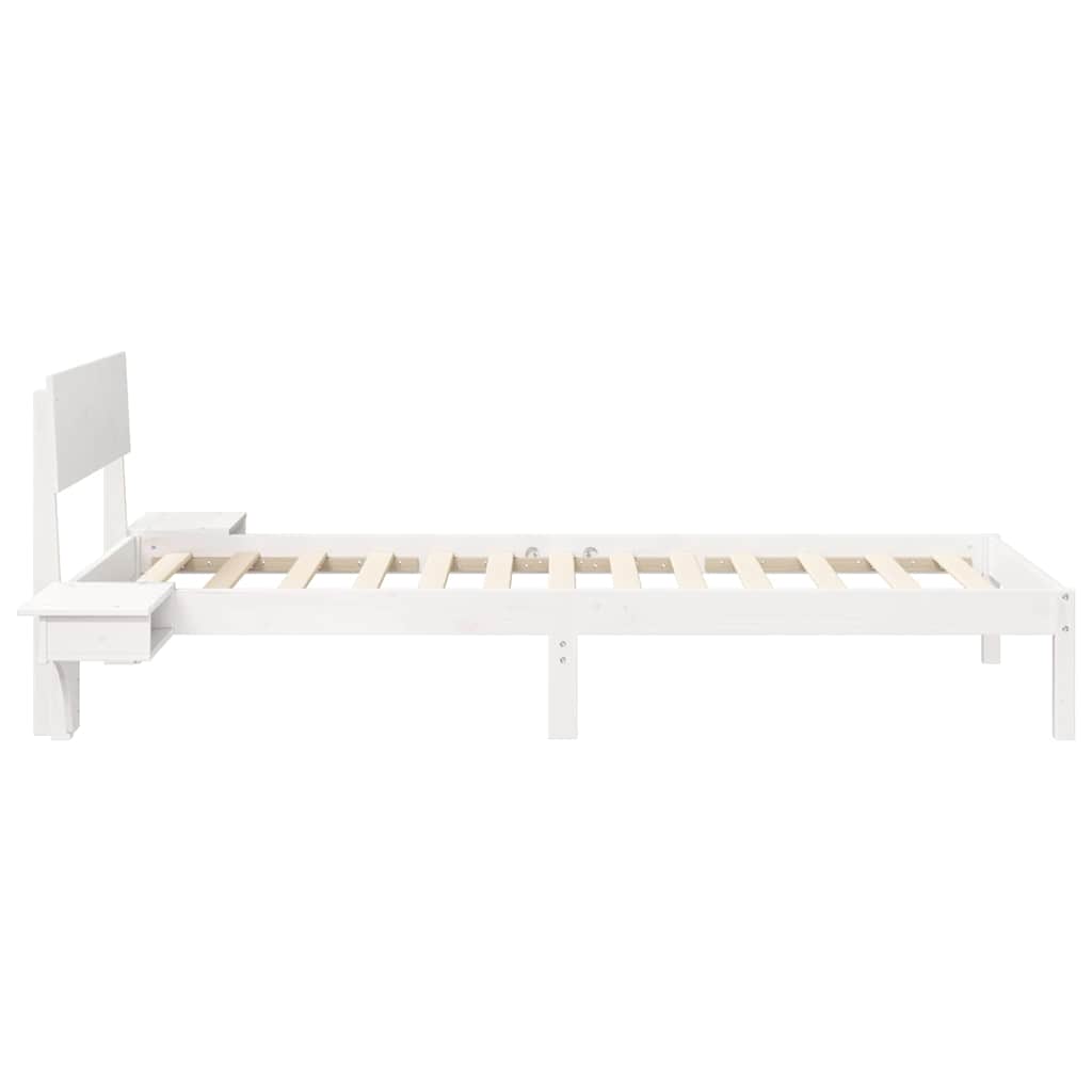 vidaXL Bed Frame with Headboard White 80 x 200 cm Solid Pine Wood