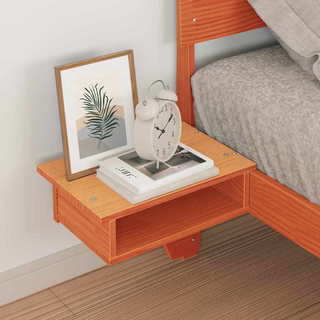 vidaXL Bed Frame with Headboard Wax Brown 80 x 200 cm Solid Pine Wood