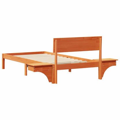 vidaXL Bed Frame with Headboard Wax Brown 80 x 200 cm Solid Pine Wood