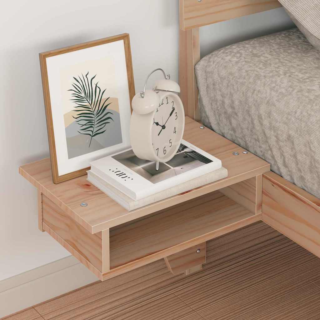 vidaXL Bed Frame with Headboard Brown 75 x 190 cm Solid Pine Wood