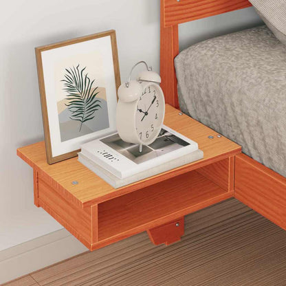 vidaXL Bed Frame with Headboard Wax Brown 75 x 190 cm Solid Pine Wood