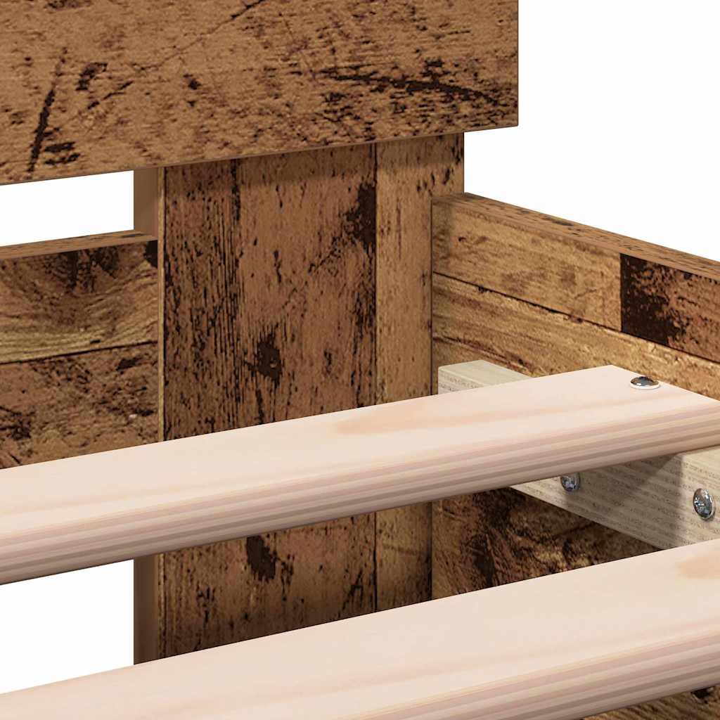 vidaXL Bed Frame Old Wood 203 x 185 x 70 cm Engineered Wood