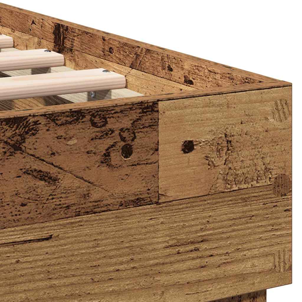 vidaXL Bed Frame Old Wood 203 x 185 x 70 cm Engineered Wood